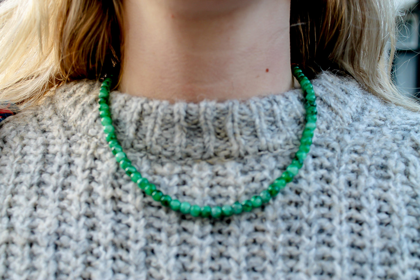 Groene kralenketting